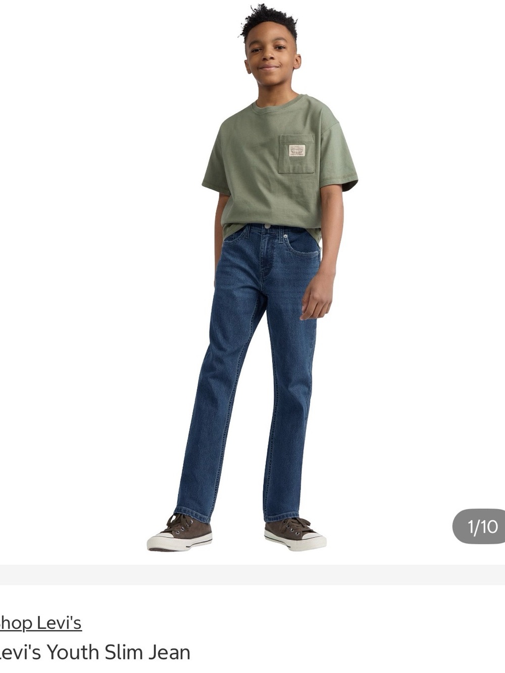 Levi's Kids Straight-Leg Jeans in Dark Blue Denim new with tags